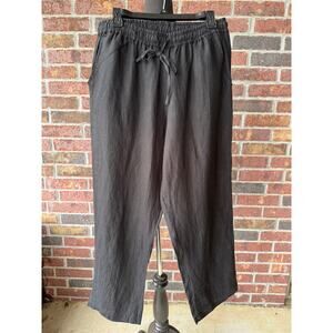 Womens Petalura black linen pants - comfort - lounge - pockets - size XL